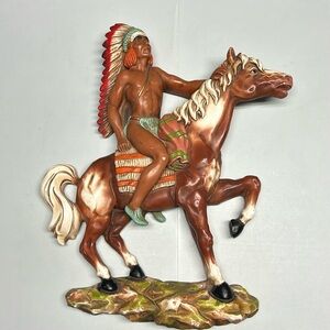 Vintage 1960’s American Indian On Horse Wall Decor